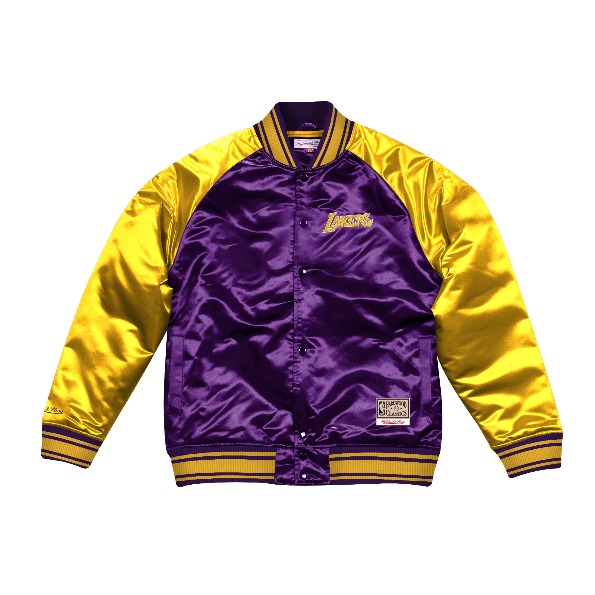 LA Lakers M&N Lightweight Satin Jacket Gold - The Locker Room of