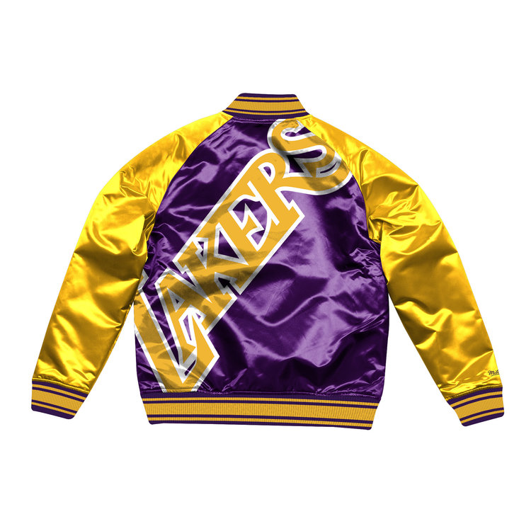 Mitchell and Ness Lakers Men's M&N 21 Colossal Satin Jacket Purple/Gold
