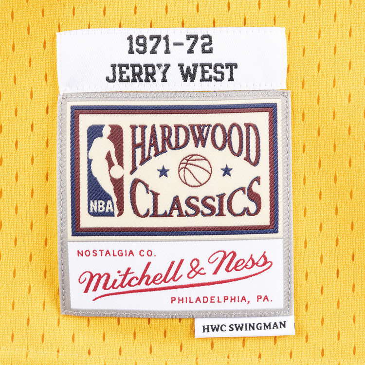 Mitchell and Ness LA Lakers Men's Mitchell & Ness 1971-72 Jerry West #44 Replica Swingman Jersey Gold
