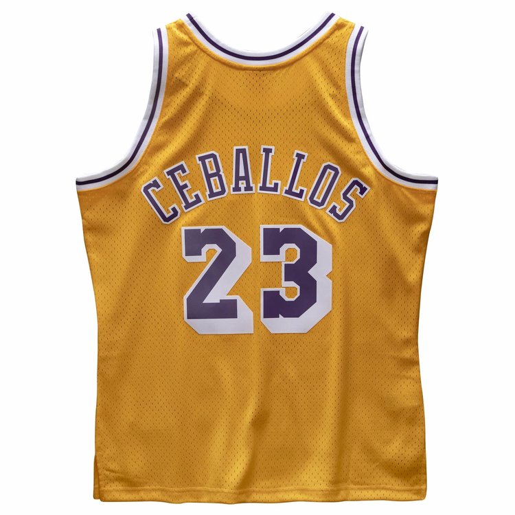 Mitchell and Ness LA Lakers Men's Mitchell & Ness 1994-95 Cedric Ceballos #23 Replica Swingman Jersey Gold