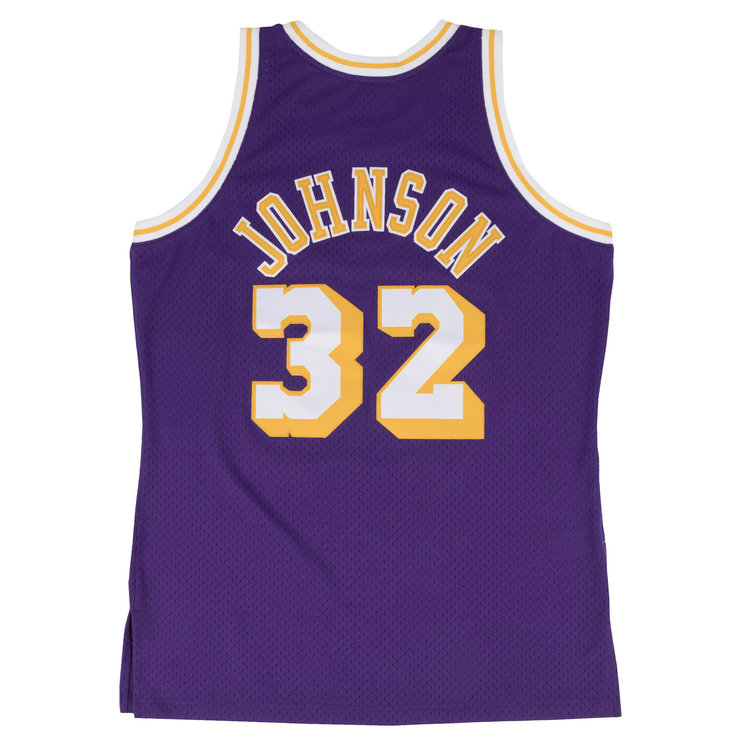 Mitchell and Ness LA Lakers Men's Mitchell & Ness 1984-85 Magic Johnson #32 Swingman Jersey Purple