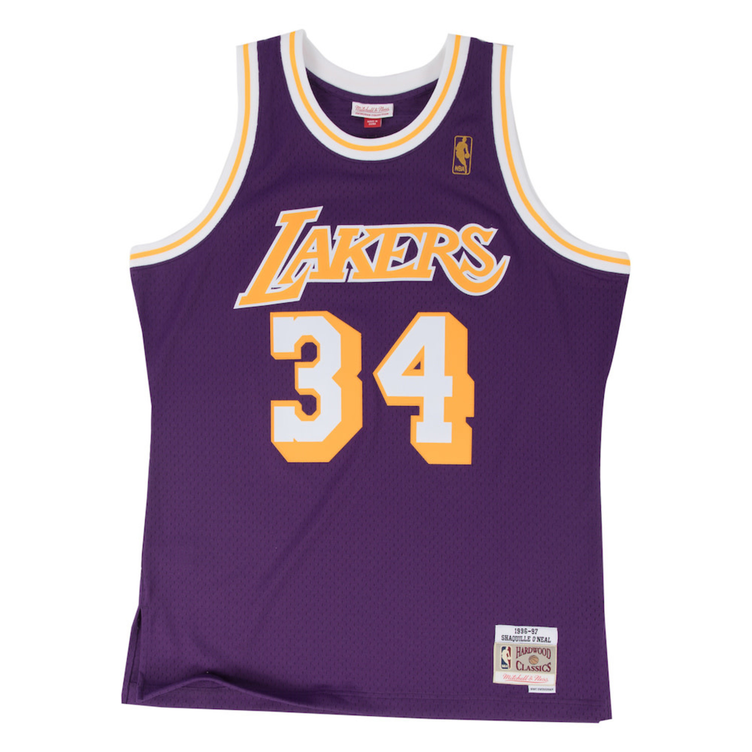 Men's Mitchell & Ness Shaquille O'Neal Purple Los Angeles Lakers Hardwood Classics 1996/97 Lunar New Year Swingman Jersey Size: Small