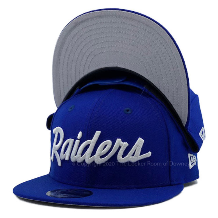 New Era Raiders Royal White Script 950 Snapback