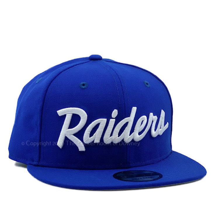 New Era Raiders Royal White Script 950 Snapback