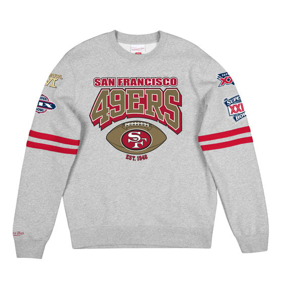 San Francisco 49ers Mitchell and Ness All Over Crew 2.0 Pullover