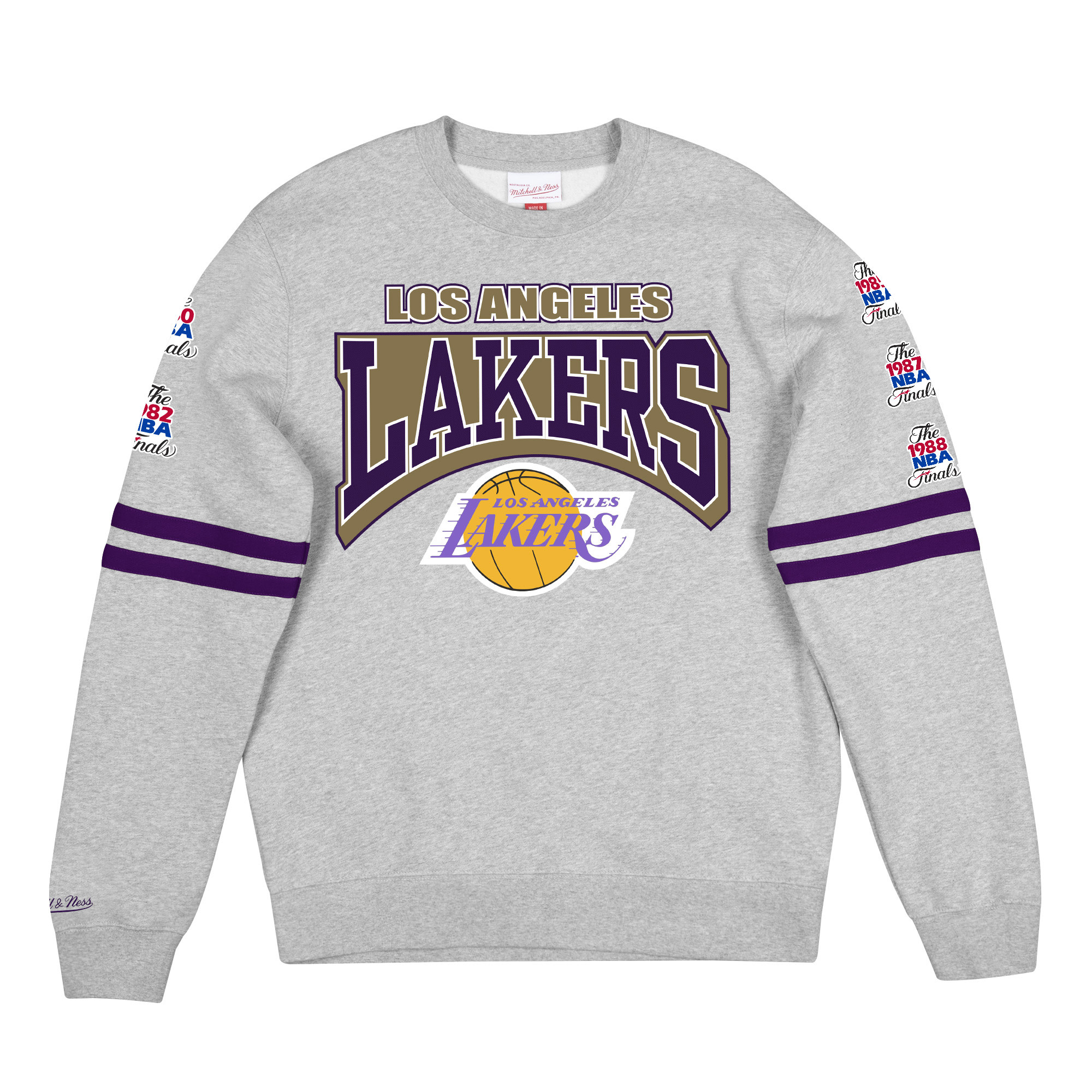 Los Angeles Lakers 1987 Champions Lakers T-Shirt By Mitchell & Ness - Grey  - Mens