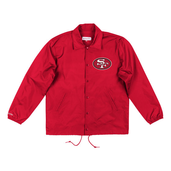 SF 49ers M&N Special Script Heavyweight Satin Jacket Royal White - The  Locker Room of Downey