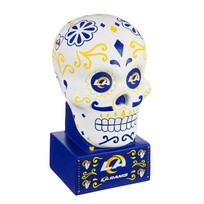 Evergreen Rams Sugar Skull Statue White