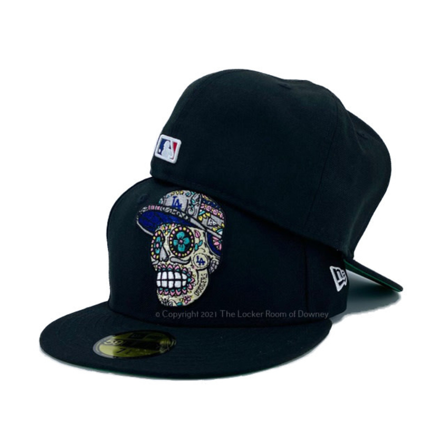 Los Angeles Dodgers Black El Culichi Wax MLB Patch Green UV 59FIFTY Fitted  Hat