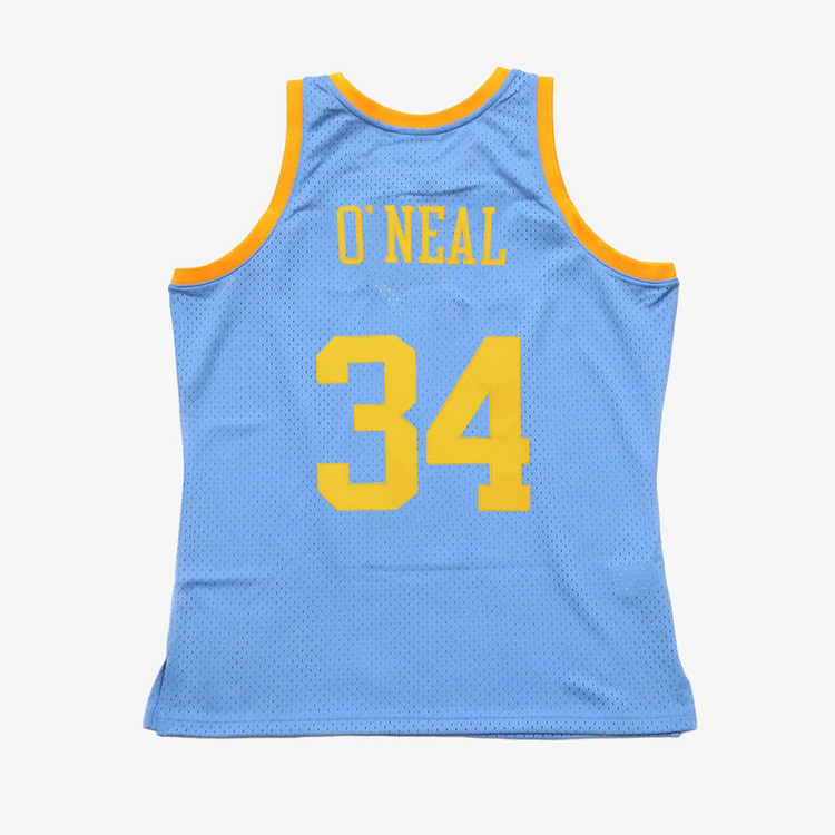 Mitchell and Ness LA Lakers Men's Mitchell & Ness 2001-2002 Shaquille O'Neal #34 Replica Swingman MPLS Light Blue