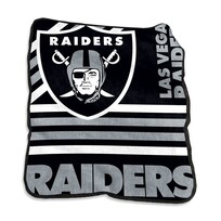 Logo Brands Raiders Raschel Throw Blanket 50x60