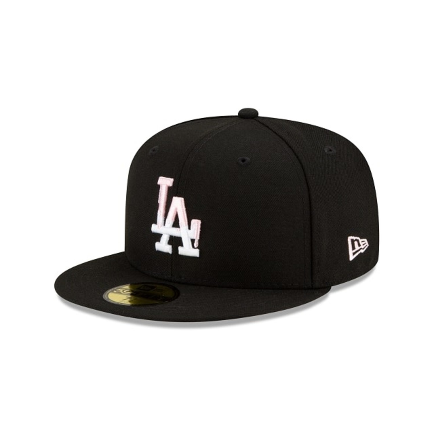 Cap City Los Angeles Dodgers Black Fitted with Pink Logo and Pink UV Size 7  1/2