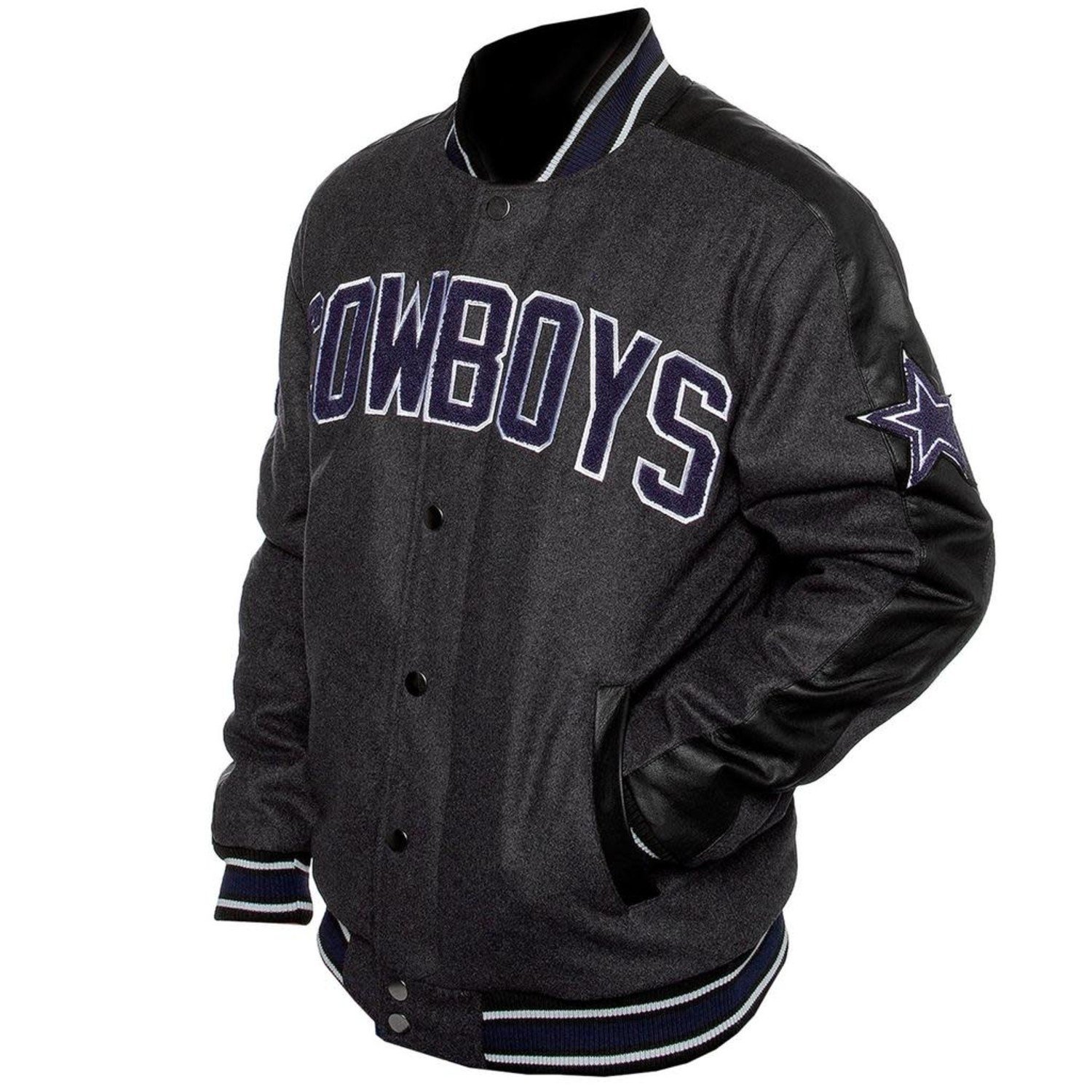 dallas cowboys black varsity jacket