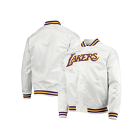 Mitchell and Ness LA Lakers M&N Lightweight Satin Jacket White
