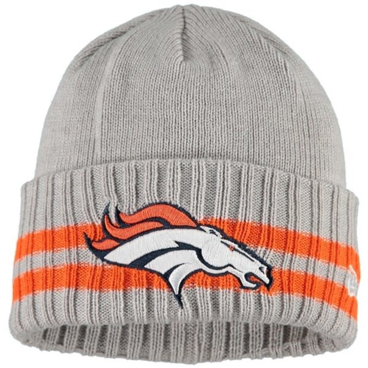 New Era NFL Denver Broncos 2 Striped Gray Knit