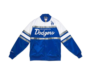 LA Dodgers M&N Men's Primetime Lightweight Satin Jacket White