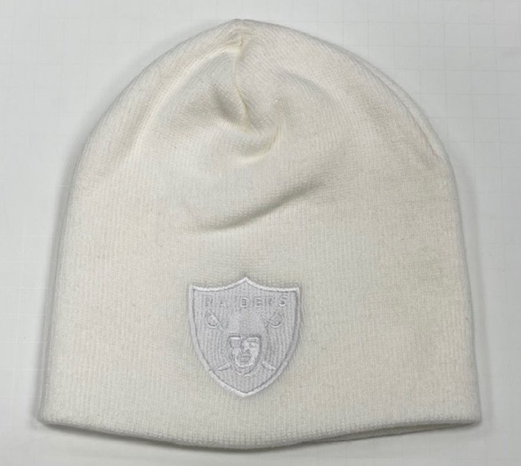 NFL Raiders Cuffless Knit White White