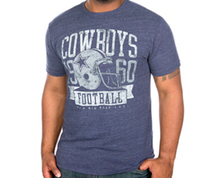DCM NFL Dallas Cowboys M Triblend Keggs Tee Heather Navy
