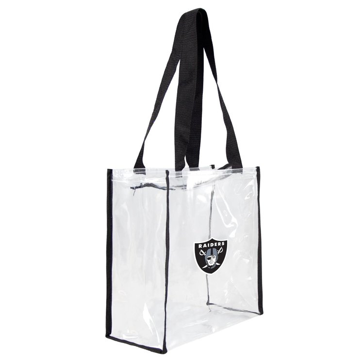 Little Earth NFL Clear Square Stadium Tote Raiders