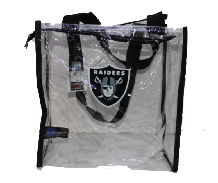 Little Earth NFL Clear Square Stadium Tote Raiders