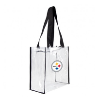 Little Earth NFL Clear Square Stadium Tote Steelers