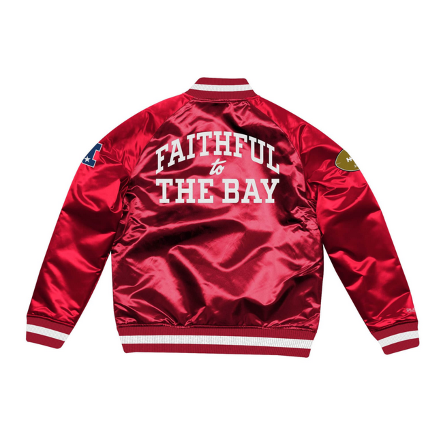 NFL 49ers Heavyweight Satin Jacket Red 3XL