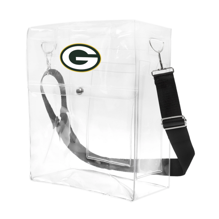 Little Earth NFL Clear Ticket Satchel Green Bay Packers