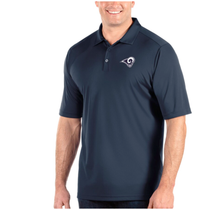 Antigua Rams M Logo Navy Exceed Polo
