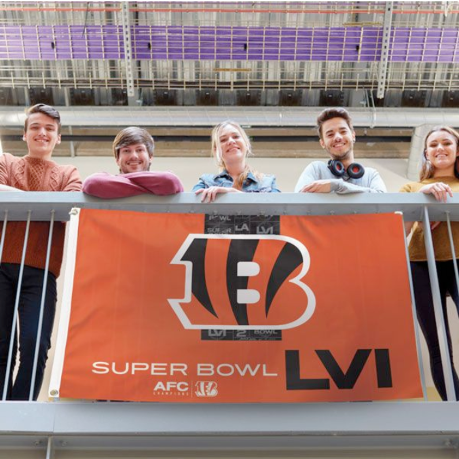 NFL Bengals SB LVI Bound Deluxe 3'x5' Flag - The Locker Room of Downey