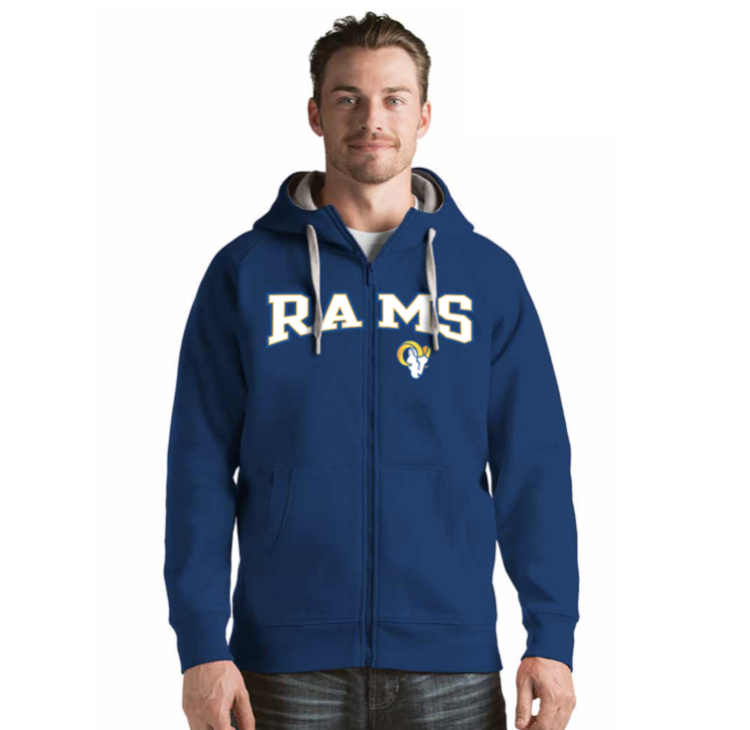 Antigua LA Rams M Victory Zip Up Royal