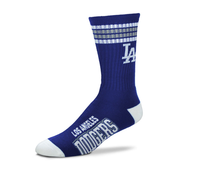 For Bare Feet Sportswear MLB Los Angeles Dodgers 4 Stripe Deuce Socks Royal