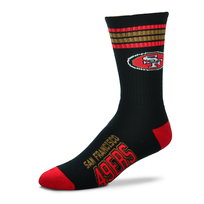 For Bare Feet Sportswear NFL Men's 4 Stripe Deuce Socks 49ers Large