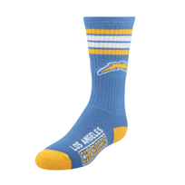 For Bare Feet Sportswear NFL Men's 4 Stripe Deuce Socks Los Angeles Chargers Large