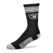 For Bare Feet Sportswear NFL Men's 4 Stripe Deuce Socks Raiders Large