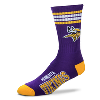 For Bare Feet Sportswear NFL Men's 4 Stripe Deuce Socks Minnesota Vikings Large