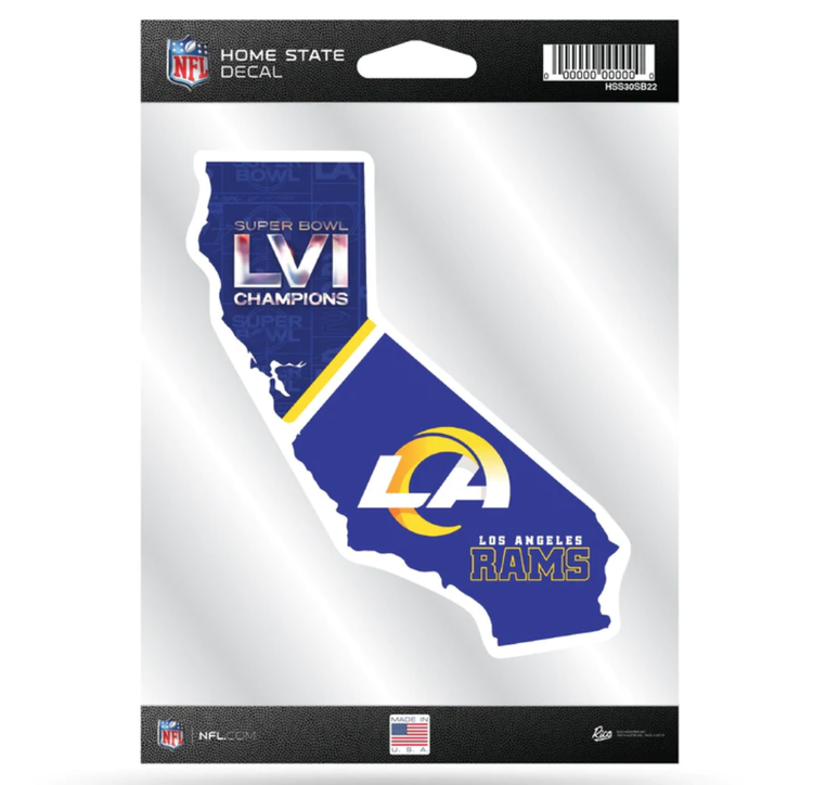 Rico Industries Decal 6"x6" NFL LA Rams Home State SB LVI Champs