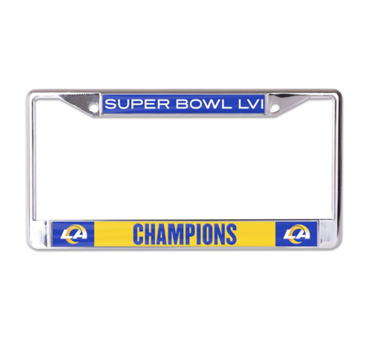 Wincraft NFL LA Rams SBLVI Champs Chrome License Plate Frame