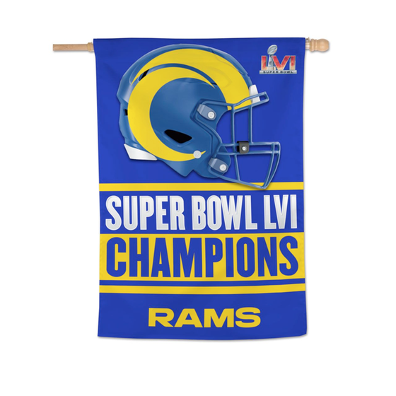 Los Angeles Rams NFL Super Bowl LVI Champions Vertical Flag