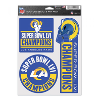 Wincraft LA Rams SBLVI Champions 3 Fan Pack Multi-Use Decal