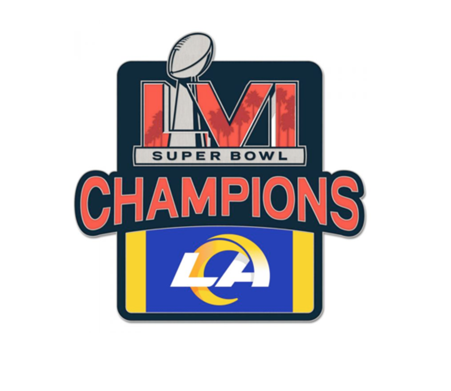 LA Rams Super Bowl LVI 56 Champs 3D Football Logo - Emblem