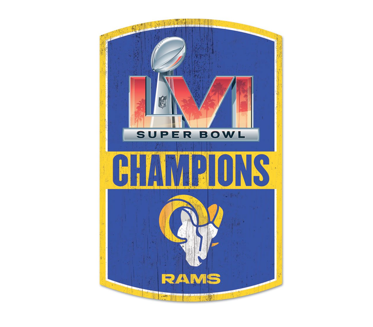Wincraft NFL LA Rams SBLVI Champs Wood Sign