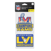 Wincraft Set of 2 4x4 Decals NFL Rams SBLVI Champions