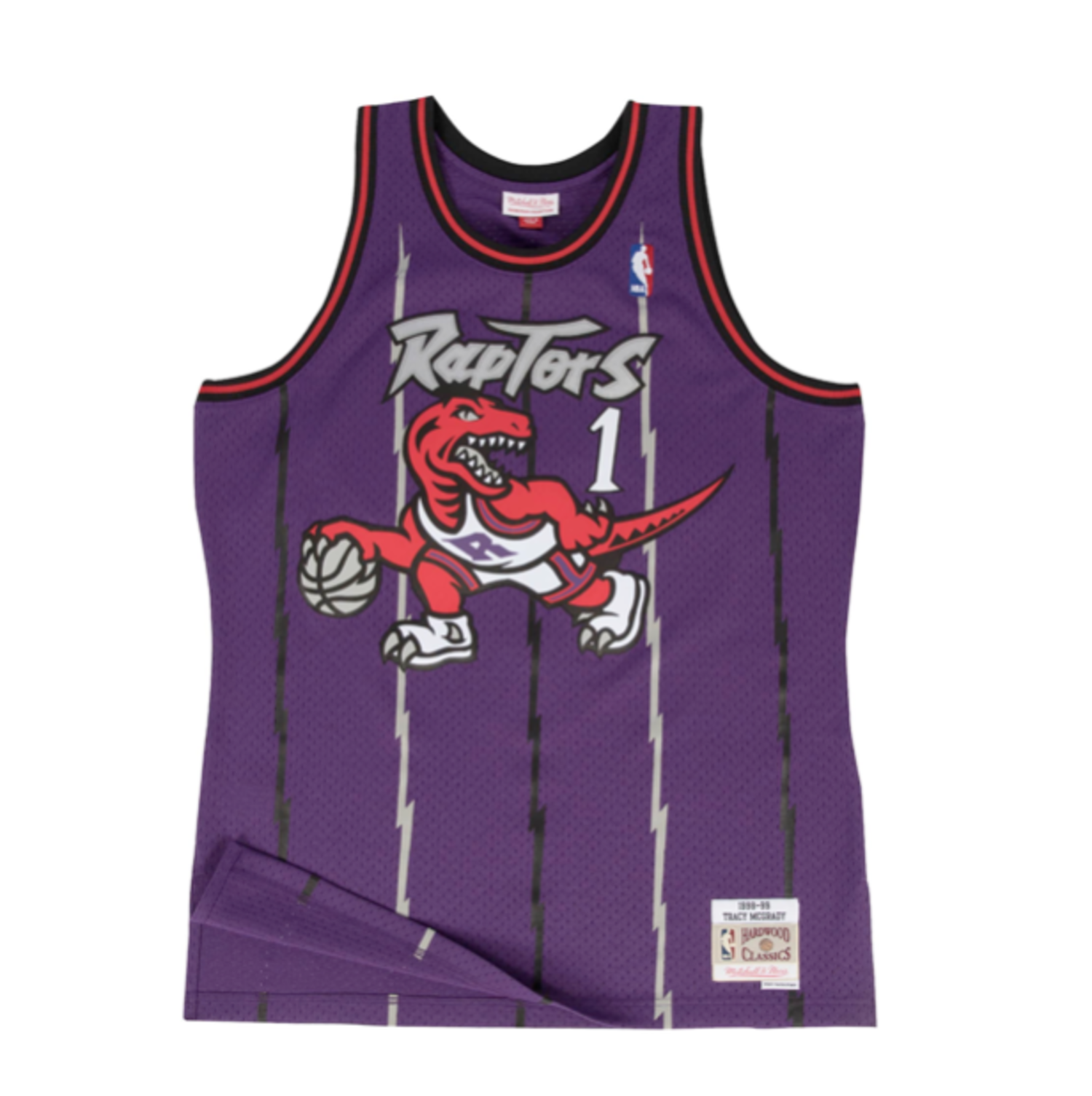 Original Mitchell & Ness NBA High Density Embriodery M&N Purple Toronto  Raptors #1 Tracy McGrady Jersey