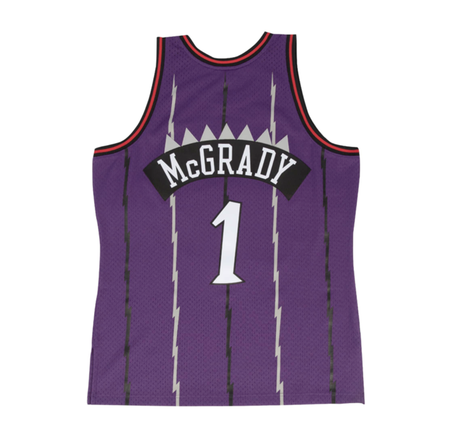 NBA Raptors 1 Tracy McGrady Purple Big Gray Red Logo Retro Men Jersey