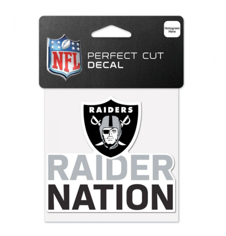 Wincraft Small Decal 4"x4" NFL Raiders Slogan - Raider Nation