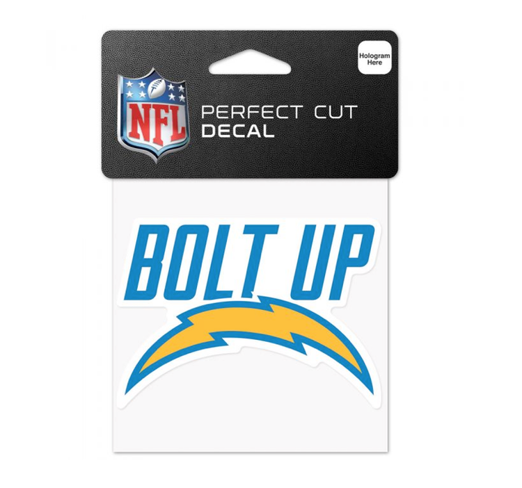 Wincraft Small Decal 4"x4" NFL Chargers Slogan - Bolt Up