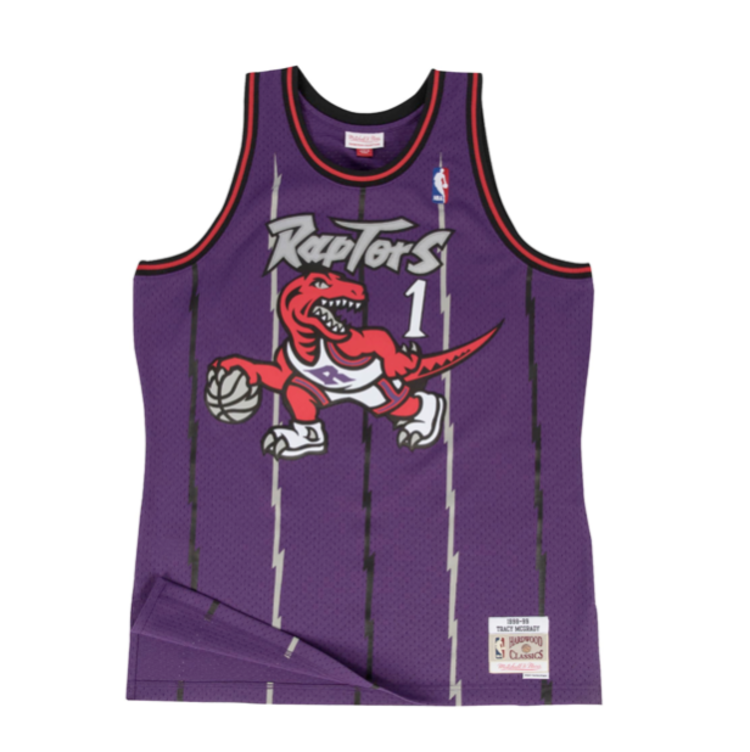 Mitchell and Ness Toronto Raptors Men's M&N 1998-1999 Tracy McGrady #1 Replica Swingman Jersey Purple