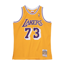 Mitchell and Ness LA Lakers Men's Mitchell & Ness 1998 Dennis Rodman #73 Replica Swingman Gold
