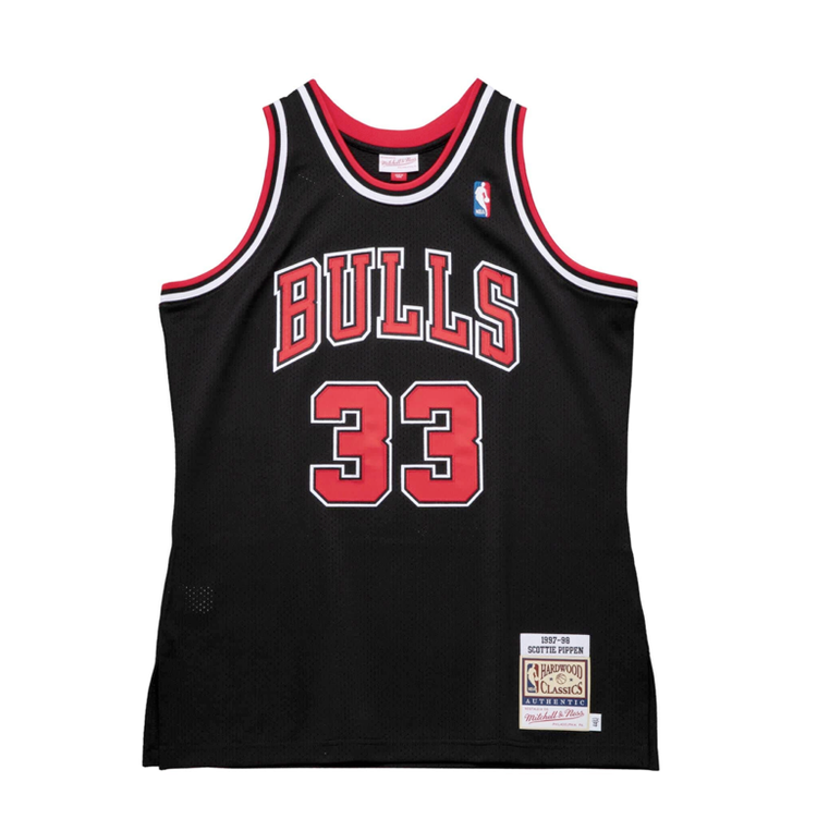 Mitchell and Ness Chicago Bulls Men's M&N 1997-98 Scottie Pippen #33 Replica Swingman Black