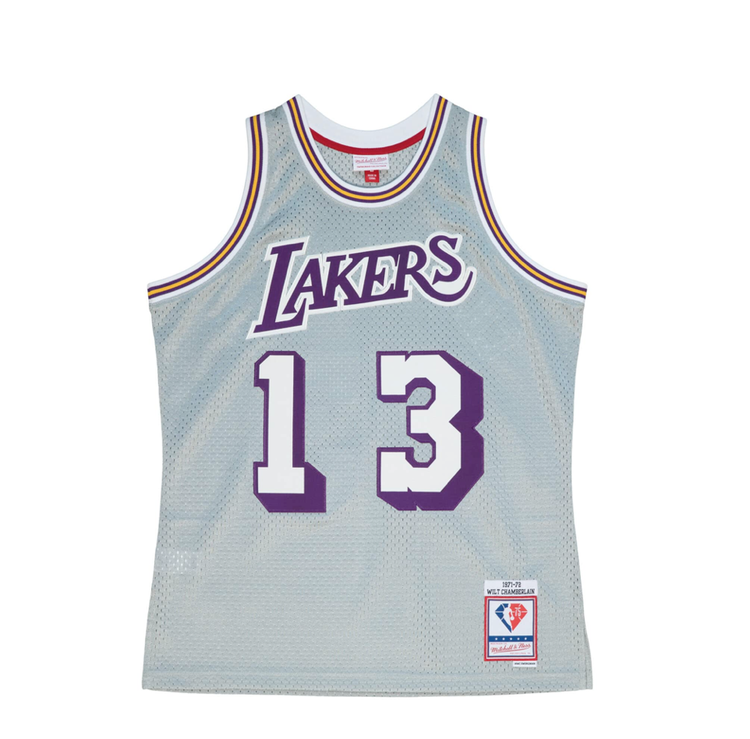 Mitchell and Ness LA Lakers Men's M&N 75th Silver Anniversary Wilt Chamberlain #13 Swingman Jersey